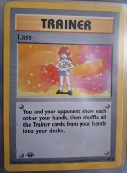 Pokemon TCG Lass Trainer 75/102 Base Set Rare Non-Holo Shadowless NM 1st Edition - Image 1