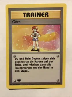 Pokemon TCG Lass Gore Base Set 75/102 German Card First 1st Edition - Image 1