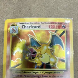 Pokemon Charizard Base Set Holo Rare 004/102 120HP English Card 1999 - Image 2