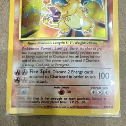Pokemon Charizard Base Set Holo Rare 004/102 120HP English Card 1999 - Image 3