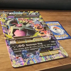 Jumbo M Tyranitar EX 43/98 LP-MP 2015 Pokemon XY Ancient Origins Box Promo Card - Image 2