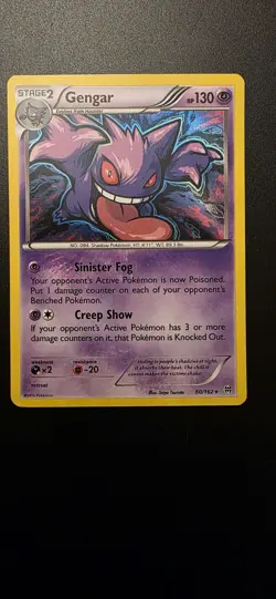 Gengar 60/162 Breakthrough Holo Rare Pokemon TCG Stage 2 HP 130 Card - Image 1