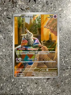 Pokemon TCG Cards Mimikyu SVP075 Illustration Rare Black Star Promo Holo MINT - Image 1