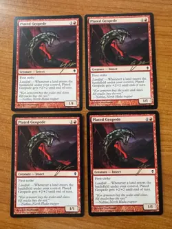 Magic MTG Plated Geopede x4 Zendikar Signed Eric Deschamps! LP - Image 1