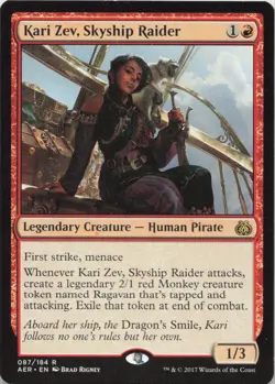 Kari Zev, Skyship Raider R Aether Revolt 87 - LP MTG - Image 1