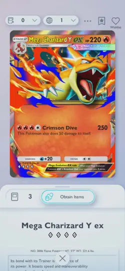 [English] Mega Charizard Y Ex | 4 ♢♢♢♢ | Pokemon TCG Pocket Trade - Image 1