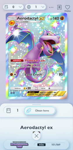 [English] Shiny Aerodactyl Ex | 2 Shiny | Pokemon TCG Pocket Trade - Image 1