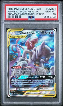 Pokemon TCG Mewtwo & Mew GX SM191 SM Promo - PSA 10 Gem Mint - Image 1