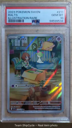 2023 Pokemon Scarlet Violet Ralts 211198 Illustration Rare PSA 10 Gem M G2U - Image 3