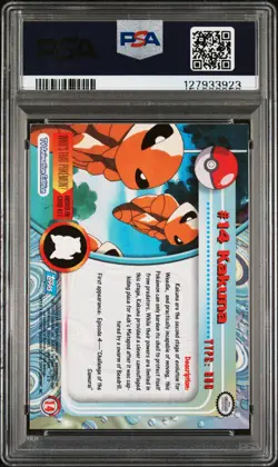 1999 TOPPS POKEMON TV #14 KAKUNA PSA 10 - Image 2