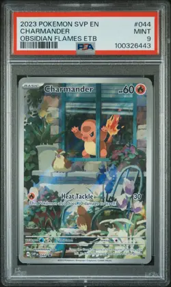 2023 POKEMON SVP EN-SV OBSIDIAN FLAMES ETB PROMO #044 CHARMANDER PSA 9 - Image 1