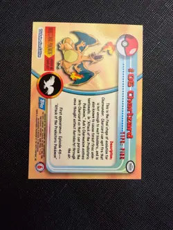 1999 Topps #06 Charizard Holo Foil TV Animation Series 1 Pokemon BLUE LOGO NM/LP - Image 2