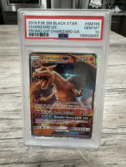 Pokemon Charizard GX Detective Pikachu Black Star Holo Promo SM195 PSA 10 - Image 1