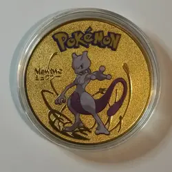 MEWTWO Gold Coin - Pokemon Coin 18K Gold Plated - Exclusive Rare Design - Image 1