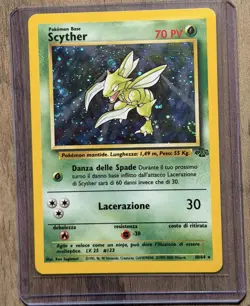 Pokemon TCG Scyther Holo Rare 10/64 with Swirl Jungle Unlimited LP (Italian) - Image 1
