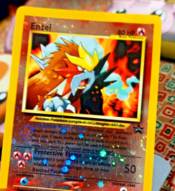 Pokemon Vintage Reverse Holo Promo #34 Entei WoTC Black Star LP SWIRL - Image 4