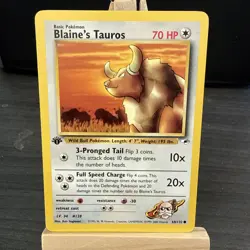 Pokemon Blaine's Tauros Gym Heroes 1st Edition (64/132) NM - Image 1