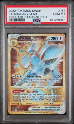 Arceus Vstar Gold Secret Pokemon Sword & Shield Brilliant Stars 184/172 PSA 10 - Image 1