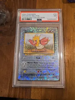 2002 POKEMON LEGENDARY COLLECTION #94 SPEAROW-REVERSE FOIL PSA 7 - Image 1