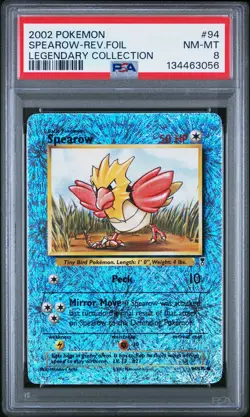 2002 POKEMON LEGENDARY COLLECTION #94 SPEAROW-REVERSE FOIL PSA 8 - Image 1