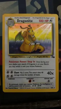 Pokemon TCG - Dragonite 4/62 Fossil Unlimited Holo LP/MP - Image 1