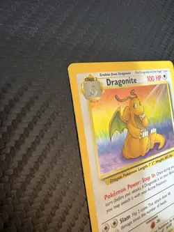 Pokemon Dragonite Holo Fossil 4/62 WOTC 1999 MP Vintage Authentic - Image 3