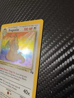 Pokemon Dragonite Holo Fossil 4/62 WOTC 1999 MP Vintage Authentic - Image 4