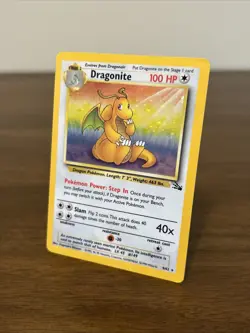 Dragonite 4/62 Holo Rare Fossil Set Pokemon Card WOTC TCG 1999 - MP/HP - Image 3