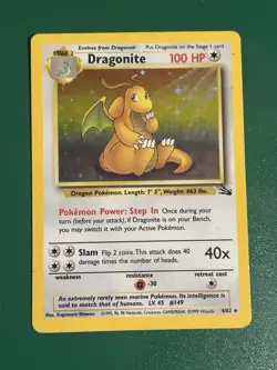Pokemon TCG Dragonite 4/62 Fossil Holo Rare MP/HP 1999 (Near Mint) - Image 1