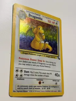 Pokemon Dragonite 4/62 - Fossil Unlimited Holo Rare Pokemon TCG MP-HP - Image 2