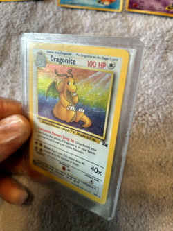 Pokemon Fossil Unlimited Dragonite Holo 4/62 LP/MP Edge Wear See Pics & Vid - Image 1