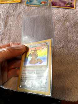 Pokemon Fossil Unlimited Dragonite Holo 4/62 LP/MP Edge Wear See Pics & Vid - Image 5