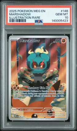2025 POKEMON MEG EN-MEGA EVOLUTION ILLUSTRATION RARE #146 MARSHADOW PSA 10 - Image 1