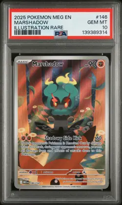 2025 POKEMON MEG EN-MEGA EVOLUTION ILLUSTRATION RARE #146 MARSHADOW PSA 10 - Image 1