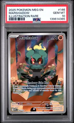 2025 POKEMON MEG EN-MEGA EVOLUTION ILLUSTRATION RARE #146 MARSHADOW PSA 10 - Image 1