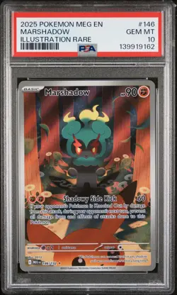 2025 POKEMON MEG EN-MEGA EVOLUTION ILLUSTRATION RARE #146 MARSHADOW PSA 10 - Image 1