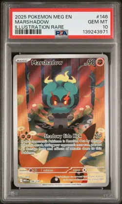 2025 POKEMON MEG EN-MEGA EVOLUTION ILLUSTRATION RARE #146 MARSHADOW PSA 10 - Image 1