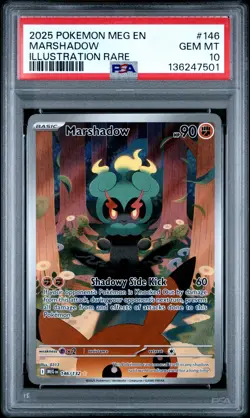 2025 POKEMON MEG EN-MEGA EVOLUTION ILLUSTRATION RARE #146 MARSHADOW PSA 10 - Image 1