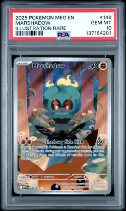 2025 POKEMON MEG EN-MEGA EVOLUTION ILLUSTRATION RARE #146 MARSHADOW PSA 10 - Image 1