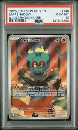 2025 POKEMON MEG EN-MEGA EVOLUTION ILLUSTRATION RARE #146 MARSHADOW PSA 10 - Image 1