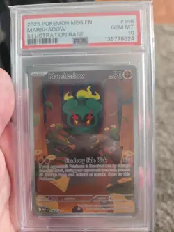 2025 POKEMON MEG EN-MEGA EVOLUTION ILLUSTRATION RARE #146 MARSHADOW PSA 10 - Image 1