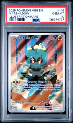 2025 POKEMON MEG EN-MEGA EVOLUTION ILLUSTRATION RARE #146 MARSHADOW PSA 10 - Image 1