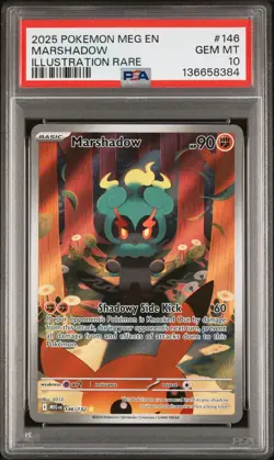 2025 POKEMON MEG EN-MEGA EVOLUTION ILLUSTRATION RARE #146 MARSHADOW PSA 10 - Image 1