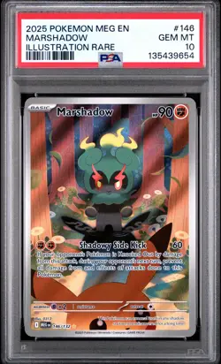 2025 POKEMON MEG EN-MEGA EVOLUTION ILLUSTRATION RARE #146 MARSHADOW PSA 10 - Image 1
