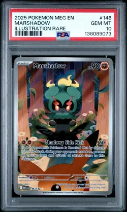 2025 POKEMON MEG EN-MEGA EVOLUTION ILLUSTRATION RARE #146 MARSHADOW PSA 10 - Image 1