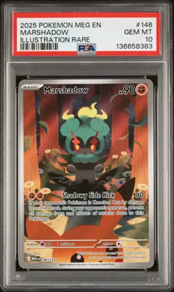 2025 POKEMON MEG EN-MEGA EVOLUTION ILLUSTRATION RARE #146 MARSHADOW PSA 10 - Image 1