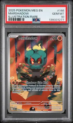 2025 POKEMON MEG EN-MEGA EVOLUTION ILLUSTRATION RARE #146 MARSHADOW PSA 10 - Image 1