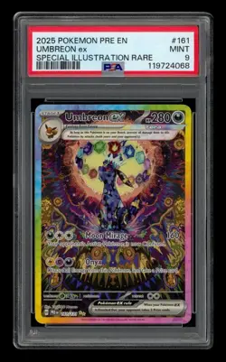 2025 Pokemon Pre En Special Illustration Rare: #161 Umbreon Ex PSA 9 MINT - Image 1