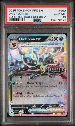 2025 POKEMON PRE EN-PRISMATIC EVOLUTIONS #060 UMBREON EX PSA 10 - Image 1