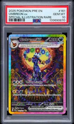 2025 POKEMON PRE EN-SPECIAL ILLUSTRATION RARE #161 UMBREON EX PSA 10 - Image 1